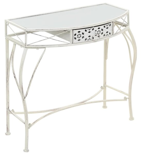 Francia stílusú fehér fém kisasztal 82 x 39 x 76 cm