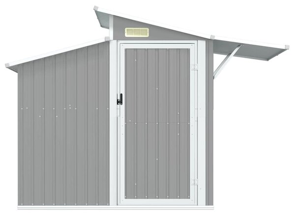 Szürke horganyzott acél kerti fészer 270 x 130 x 208,5 cm