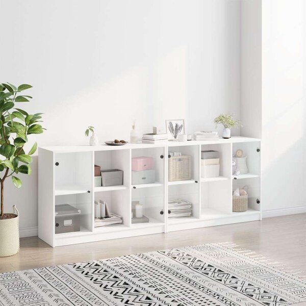 VidaXL Fa Könyvespolc - 12 Rekesz - 204cm