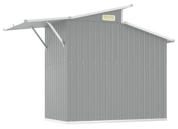 Szürke horganyzott acél kerti fészer 270 x 130 x 208,5 cm