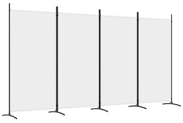 4 paneles fehér szövet térelválasztó 346x180 cm