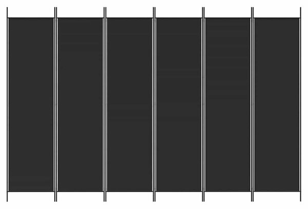 6 paneles fekete szövet térelválasztó 300x200 cm