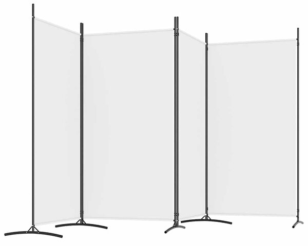 4 paneles fehér szövet térelválasztó 346x180 cm