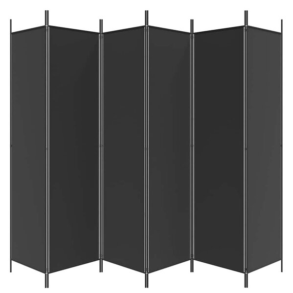 6 paneles fekete szövet térelválasztó 300x200 cm