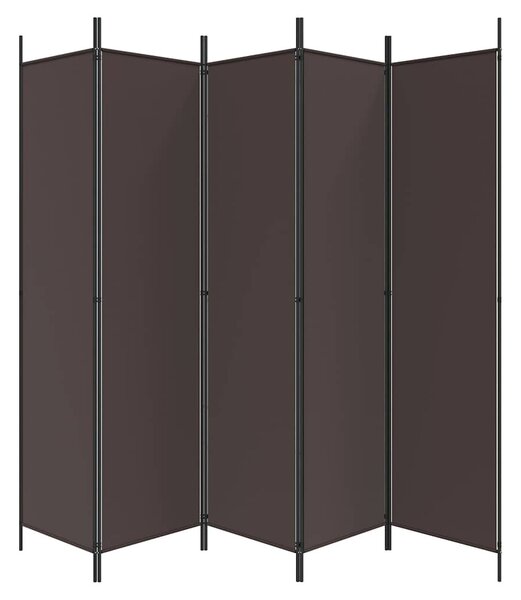 6 paneles barna szövet paraván 300x200 cm