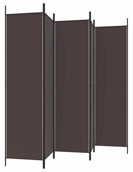 6 paneles barna szövet paraván 300x200 cm