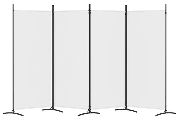 4 paneles fehér szövet térelválasztó 346x180 cm