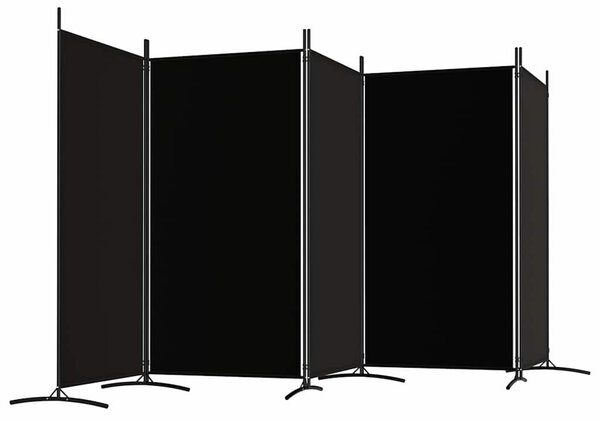 5 paneles fekete szövet térelválasztó 433x180 cm