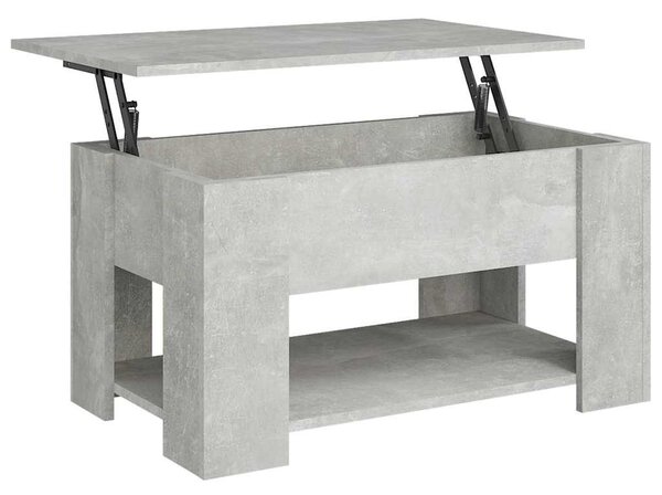 Betonszürke szerelt fa dohányzóasztal 79x49x41 cm