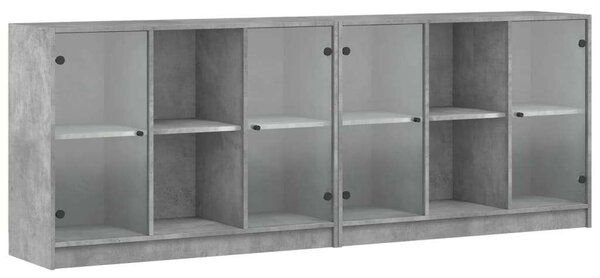 VidaXL Könyvespolc - 12 Rekeszes - Betonszürke - 204x37x75 cm