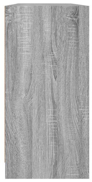 Fa Könyvespolc Üvegajtókkal - Sonoma Szürke - 204x37x75 cm