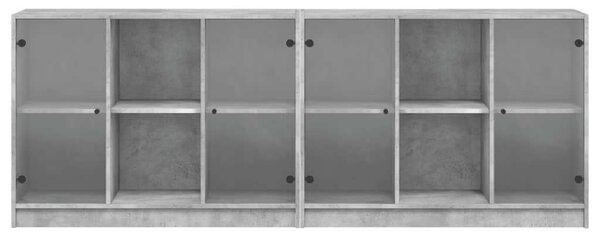 VidaXL Könyvespolc - 12 Rekeszes - Betonszürke - 204x37x75 cm