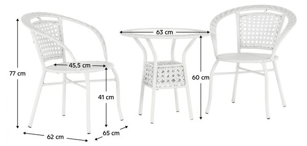 Kerti rattan szett 1+2 Jenna