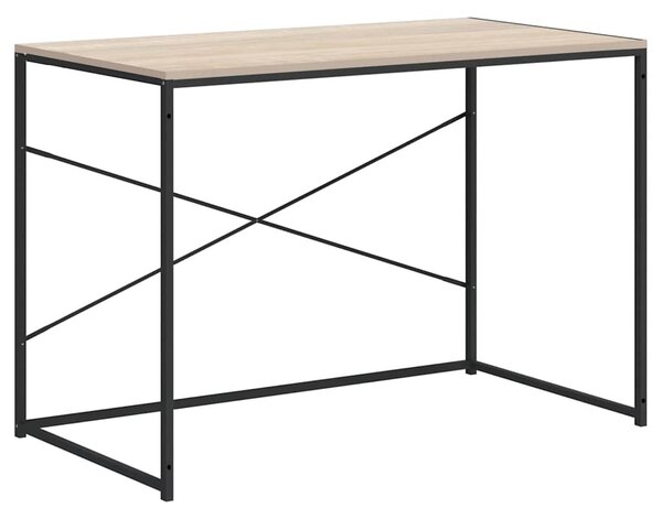 Fekete-tölgyszínű szerelt fa számítógépasztal 110 x 60 x 70 cm