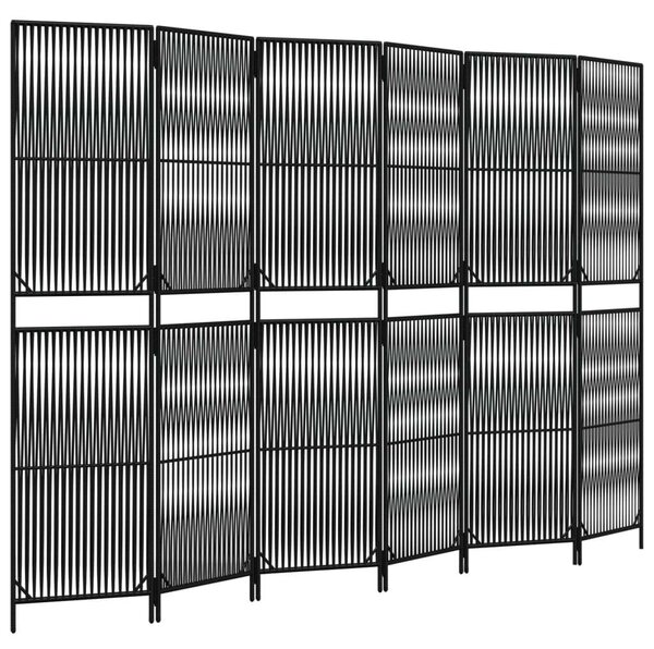 VidaXL Polyrattan Térelválasztó - Fekete - 6 Panel - 294x200cm