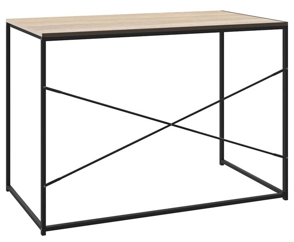 Fekete-tölgyszínű szerelt fa számítógépasztal 110 x 60 x 70 cm