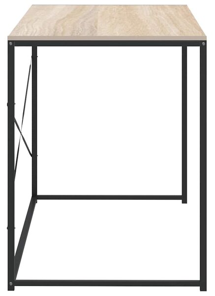 Fekete-tölgyszínű szerelt fa számítógépasztal 110 x 60 x 70 cm
