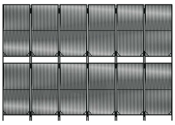 VidaXL Polyrattan Térelválasztó - Fekete - 6 Panel - 294x200cm