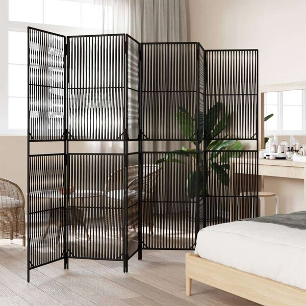VidaXL Polyrattan Térelválasztó - Fekete - 6 Panel - 294x200cm