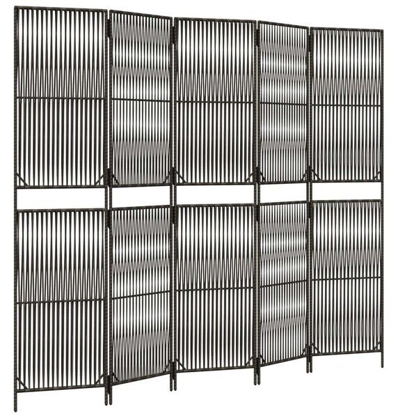 VidaXL Polyrattan Térelválasztó - 5 Panel - Szürke - 245x200cm