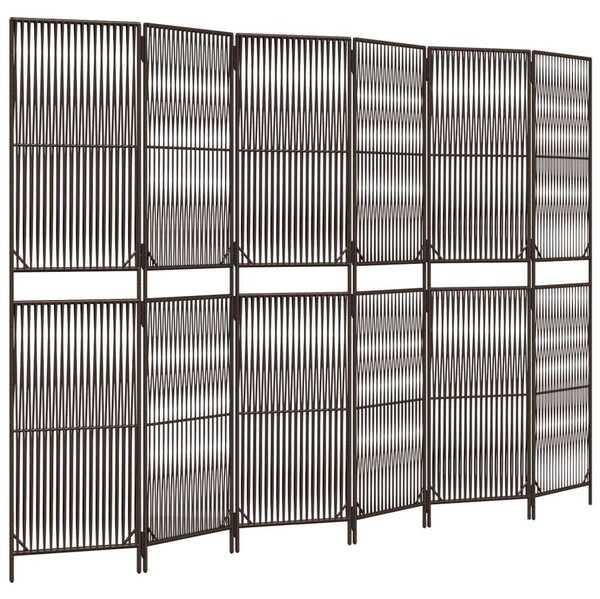 VidaXL Polyrattan Térelválasztó - Barna - 6 Panel - 294x200cm