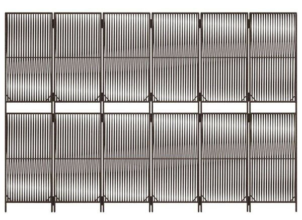 VidaXL Polyrattan Térelválasztó - Barna - 6 Panel - 294x200cm