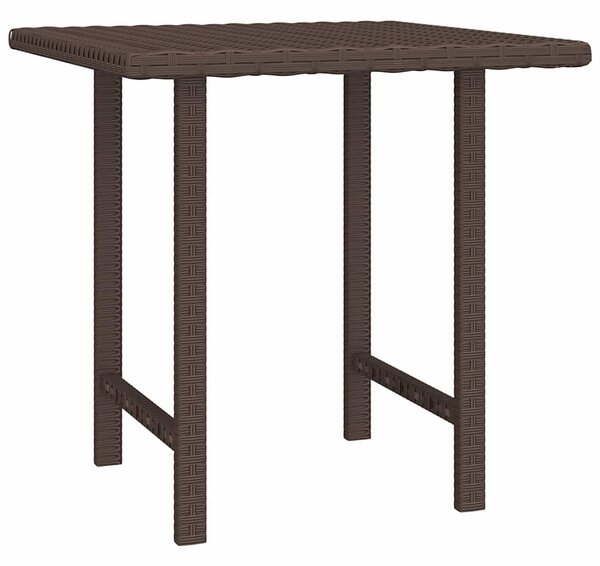 3 db barna polyrattan kisasztal