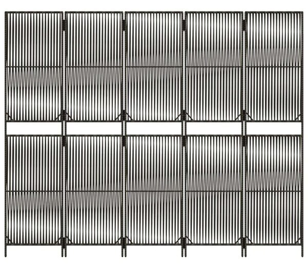 VidaXL Polyrattan Térelválasztó - 5 Panel - Szürke - 245x200cm