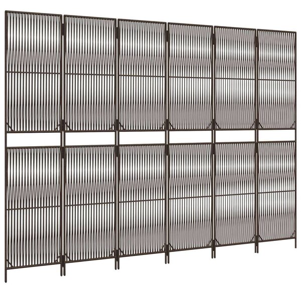 VidaXL Polyrattan Térelválasztó - Barna - 6 Panel - 294x200cm