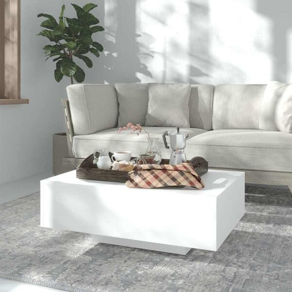 Fehér szerelt fa dohányzóasztal 85 x 55 x 31 cm