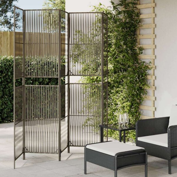 VidaXL Polyrattan Térelválasztó - 5 Panel - Szürke - 245x200cm