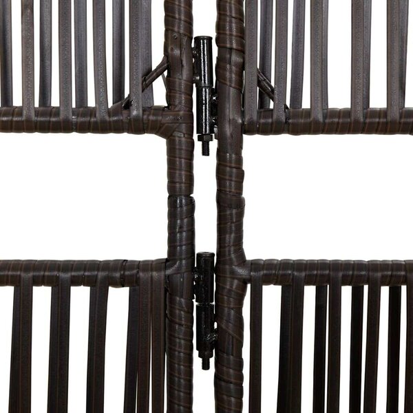 VidaXL Polyrattan Térelválasztó - Barna - 5 Panel - 245x200cm