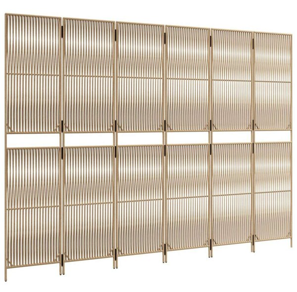 VidaXL Polyrattan Térelválasztó - Bézs - 6 Panel - 294x200cm