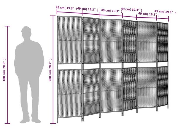 VidaXL Polyrattan Térelválasztó - Bézs - 6 Panel - 294x200cm
