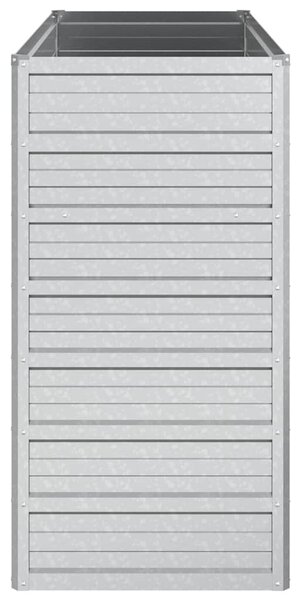 Ezüstszínű horganyzott acél kerti magaságyás 100 x 40 x 77 cm