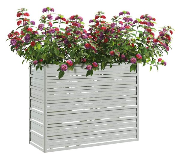 Ezüstszínű horganyzott acél kerti magaságyás 100 x 40 x 77 cm