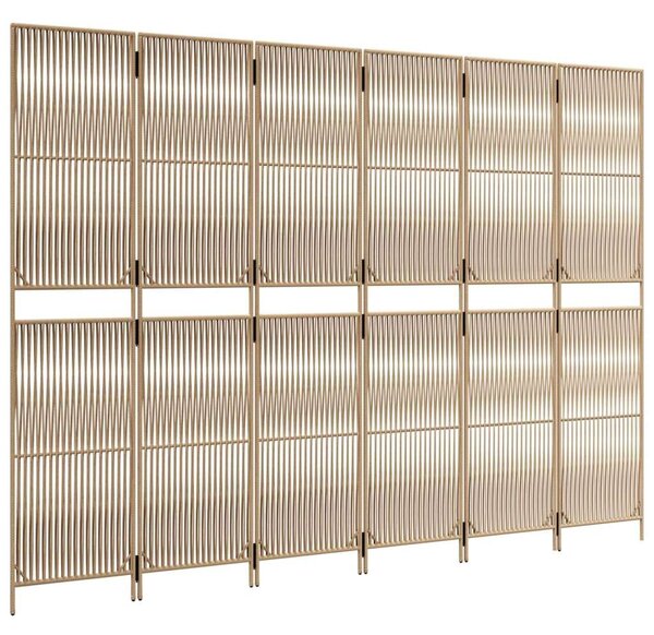 VidaXL Polyrattan Térelválasztó - Bézs - 6 Panel - 294x200cm