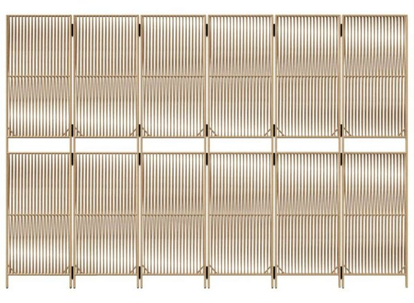 VidaXL Polyrattan Térelválasztó - Bézs - 6 Panel - 294x200cm