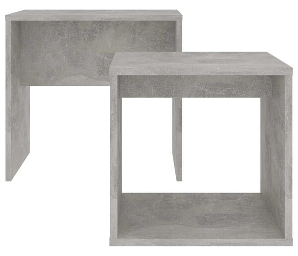 Betonszürke szerelt fa dohányzóasztal szett 48 x 30 x 45 cm