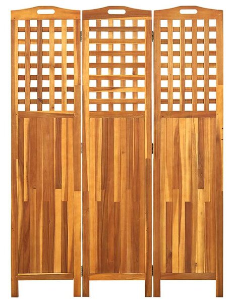 3 paneles tömör akácfa szobaelválasztó 121 x 2 x 170 cm