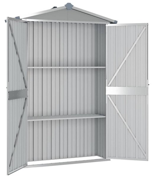 Szürke horganyzott acél kerti fészer 116x45x175 cm