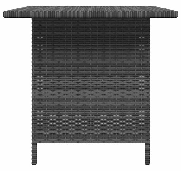 Szürke polyrattan kerti étkezőasztal 110 x 70 x 65 cm