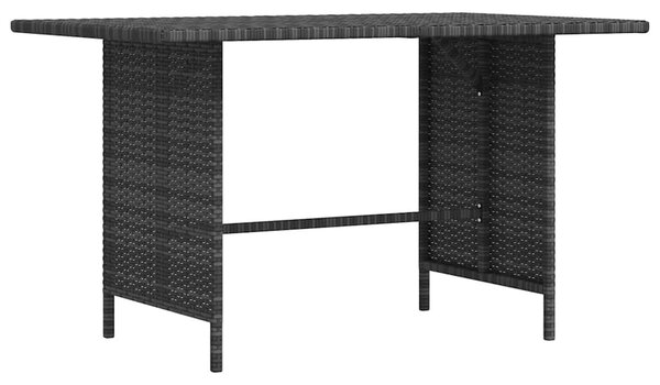 Szürke polyrattan kerti étkezőasztal 110 x 70 x 65 cm