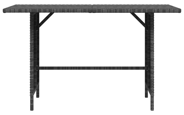 Szürke polyrattan kerti étkezőasztal 110 x 70 x 65 cm