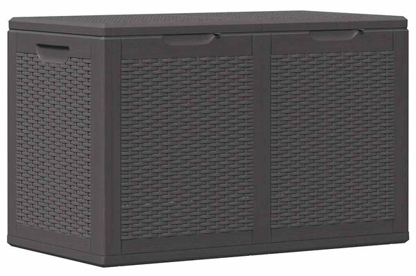 Fekete PP rattan kerti tárolóláda 180 L