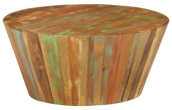 Tömör újrahasznosított fa dohányzóasztal Ø65 x 31 cm