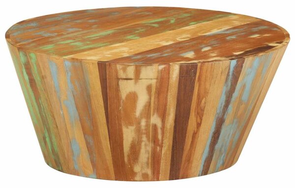 Tömör újrahasznosított fa dohányzóasztal Ø65 x 31 cm