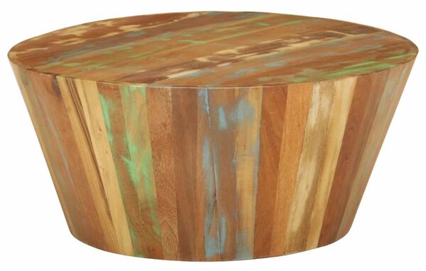 Tömör újrahasznosított fa dohányzóasztal Ø65 x 31 cm