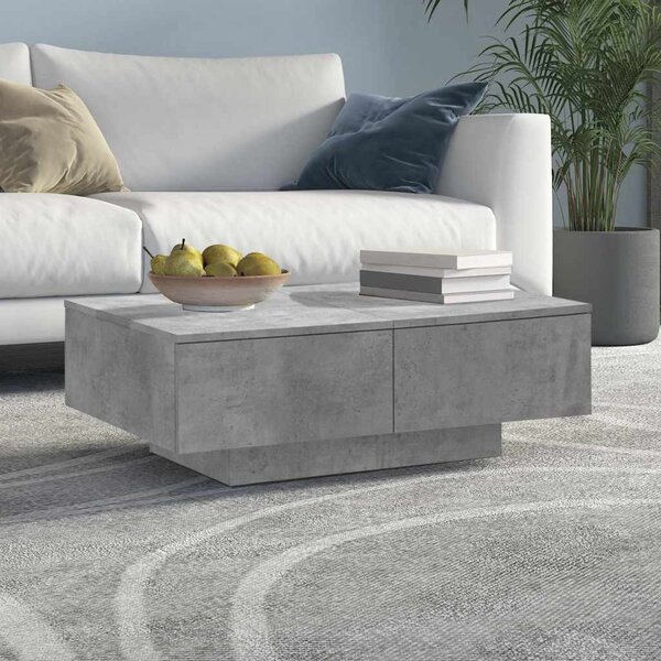 Betonszürke szerelt fa dohányzóasztal 90 x 60 x 31 cm