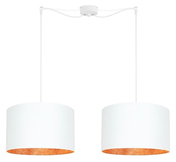 Mika fehér dupla függőlámpa rézszínű lámpabelsővel - Sotto Luce